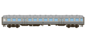 Pullman 36518 - H0 n-Wagen, B4nb-59, 42725 Esn, 2. Kl der DB, Ep. III - silber, Pfauenauge, Rahmen schwarz, Dach sil